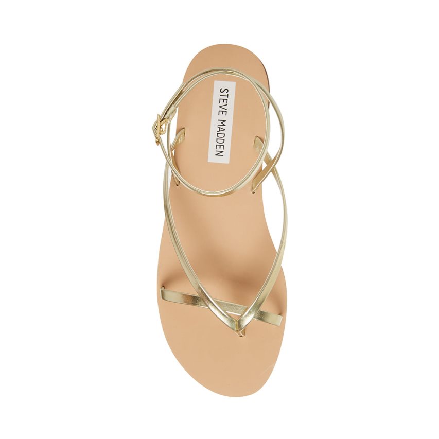 Sandalias Planas Steve Madden Amuse Mujer Doradas | ES AJ9826